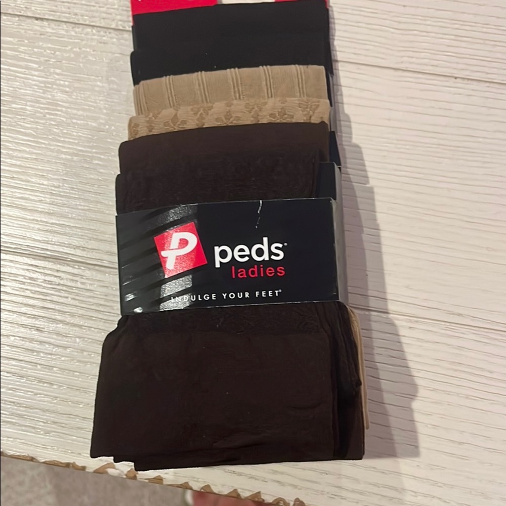 Peds Ladies Black and Brown trouser socks. 6 pair pack